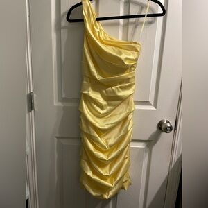 Le Chateau One-Shoulder Yellow Dress